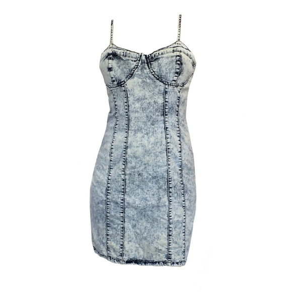 Special A Dresses & Skirts - Acid Wash 90s Denim Mini Dress, Jrs Large, Corset